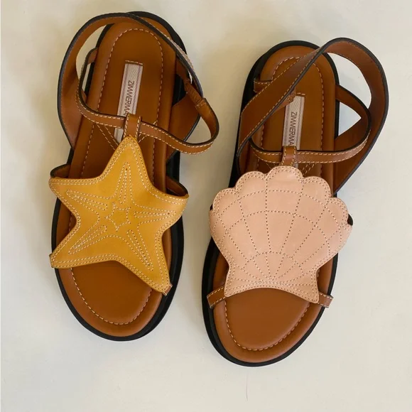 Zimmermann || Rock Pool Seashell Starfish Sandals Pink Yellow 38 - Picture 3 of 9